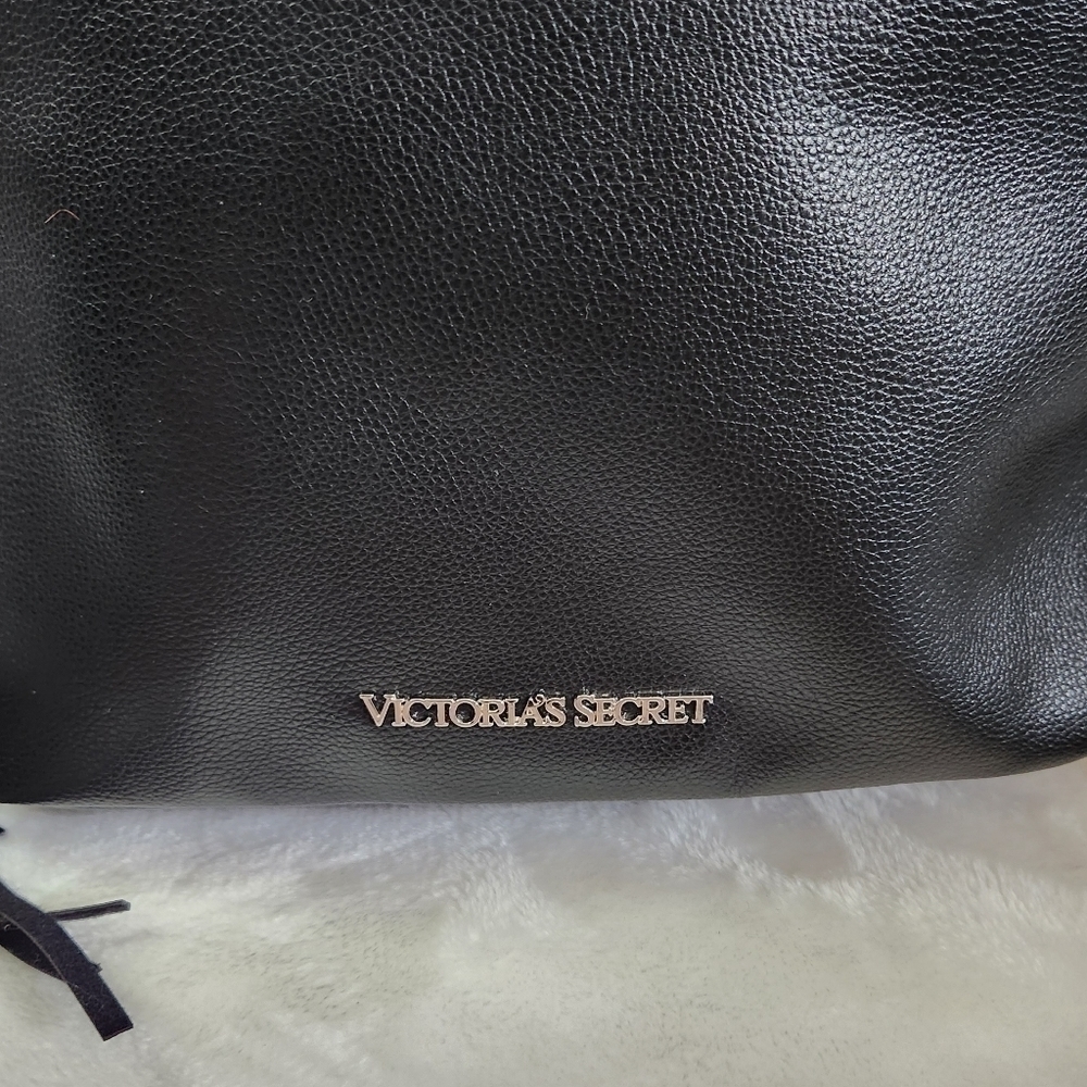 Victoria's Secret VS Black Faux Leather Western Boho Fringe Backpack NWT - Picture 5 of 16